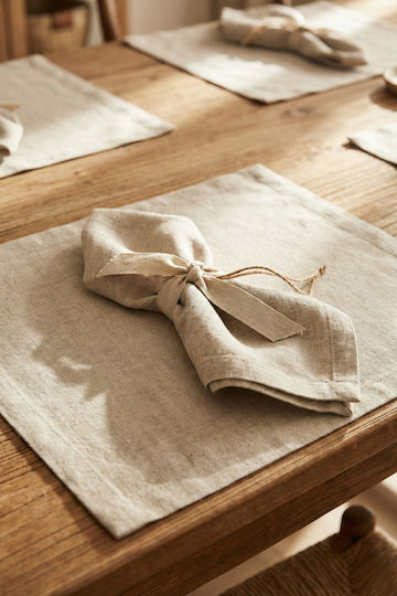 SteweHome Fabric Beige Placemats 45x35cm 12 Pieces