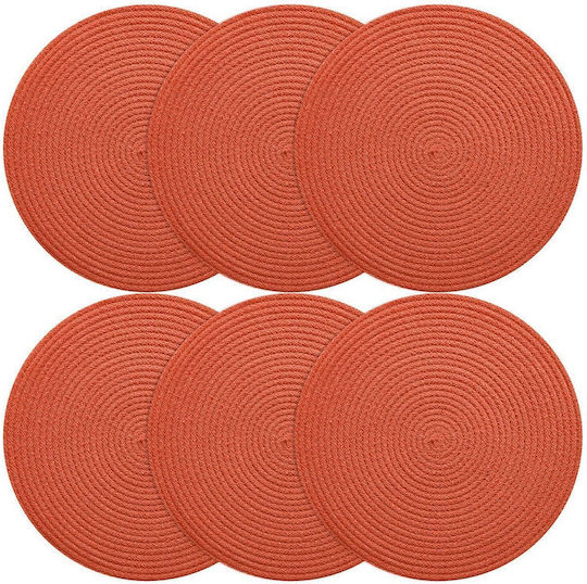 SteweHome Fabric Orange Placemats 33x33cm 2 Pieces