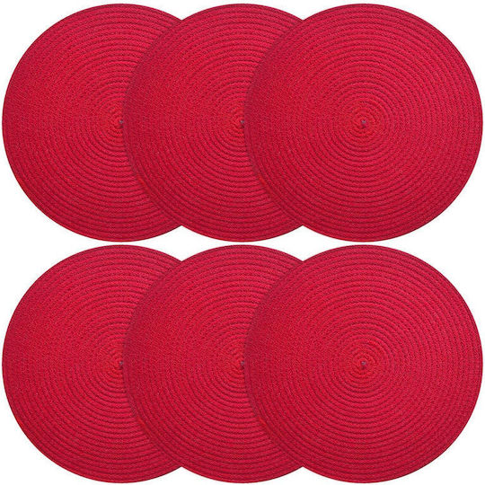 SteweHome Fabric Red Placemats 33x33cm 2 Pieces