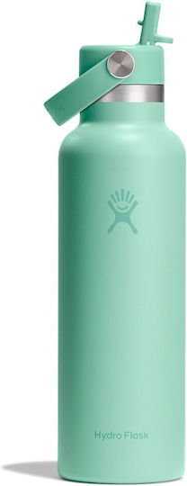 Hydro Flask Standard Flex Stainless Steel Thermos Bottle 621ml Mermaid Green with Straw
