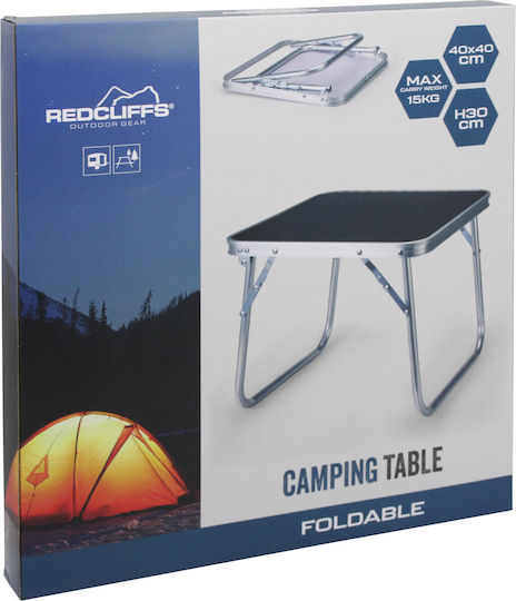 Redcliffs Τραπέζι Αλουμινίου για Camping Πτυσσόμενο 40x40x30cm Μαύρο