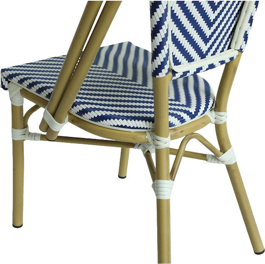 Градински Стол Дървен Bimini Светлосин 46x55x88см
