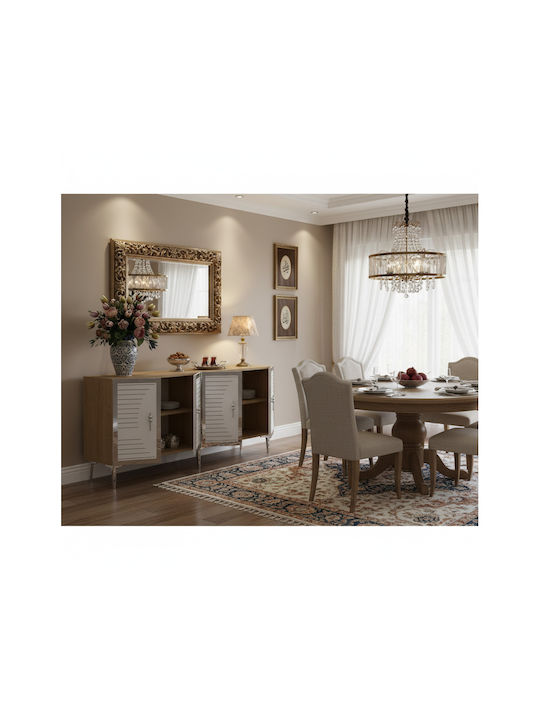 Wooden Sideboard Gold 150x32x75cm