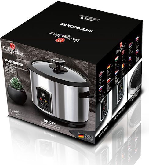 Berlinger Haus Rice Cooker Black Silver Collection 700W cu Capacitate 1.8lt