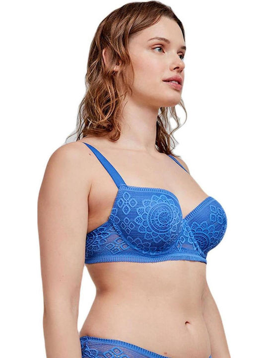 Gisela Spitzen Unterwäsche-Set für Damen BH mit Brasilien Blue Roulette