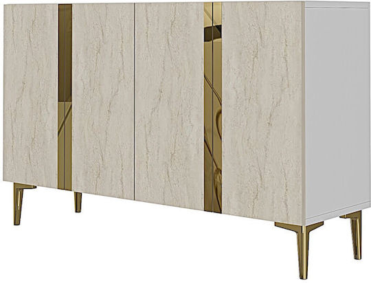 Bufet Din Lemn Alb 120x32x75cm
