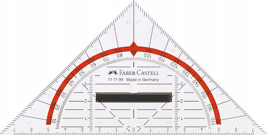 Faber-Castell Геометричен Триъгълник Пластмасов Прозрачен 14см с Прозрачна Дръжка