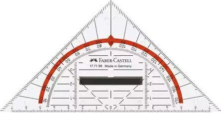 Faber-Castell Геометричен Триъгълник Пластмасов Прозрачен 14см с Прозрачна Дръжка