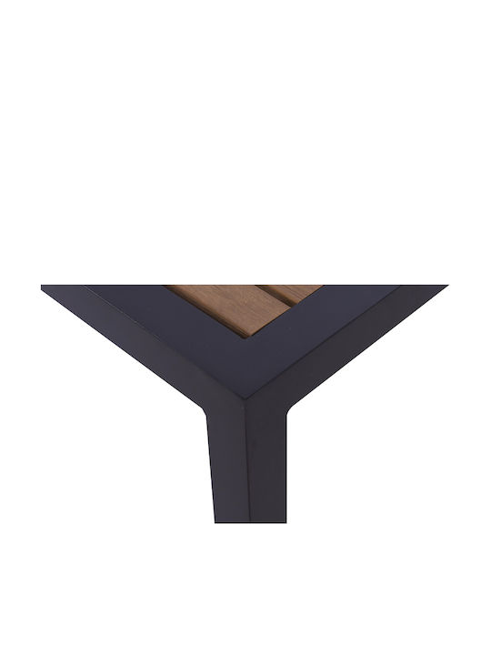 Table for Small Outdoor Spaces Aluminum Anthracite/Walnut 45x45x45cm
