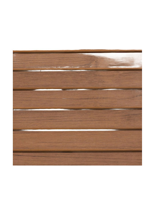 Table for Small Outdoor Spaces Aluminum White/Walnut 45x45x45cm