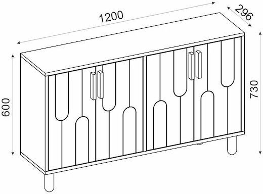 Μπουφές Ξύλινος Καφέ 120x30x73cm