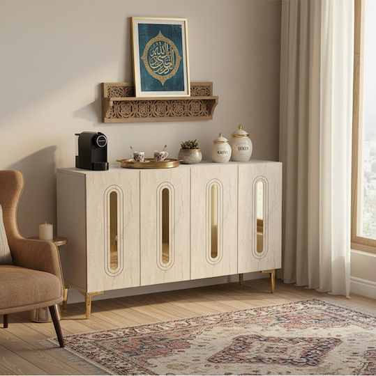 Буфет Дървен SteweHome Многоцветен 120x30x75cm