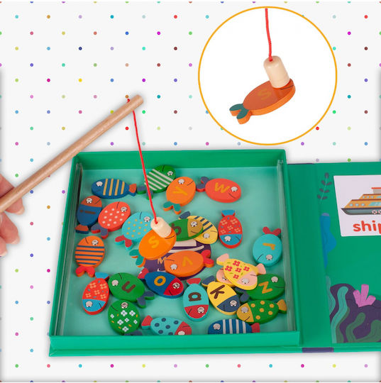 MalPlay Jucărie De Lemn De Pescuit Montessori Game Fishing Pentru 3+ Ani