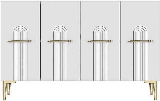 Μπουφές Ξύλινος Λευκός 120x32x75cm
