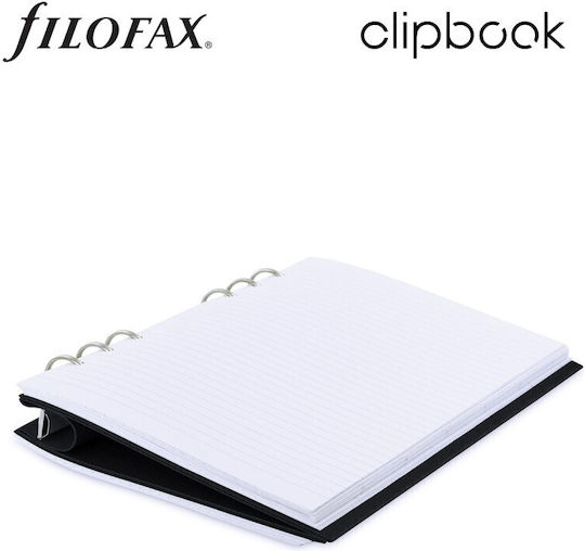 Filofax Clipbook Notebook 15 Sheets A5 with Blank Pages , Lock and Pen Holder Black