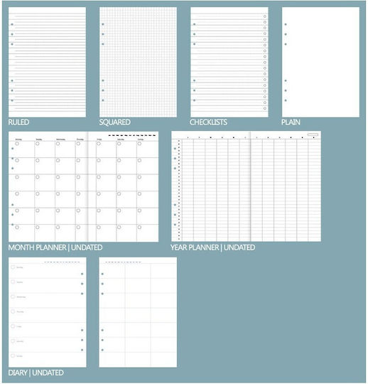 Filofax Clipbook Notebook 15 Sheets A5 with Blank Pages , Lock and Pen Holder Black