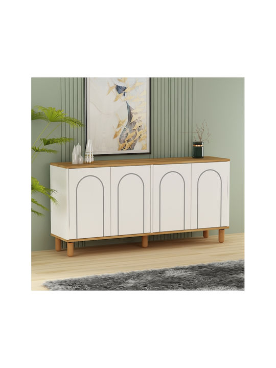 SteweHome Sideboard Holz 150x36x73cm Mehrfarbig