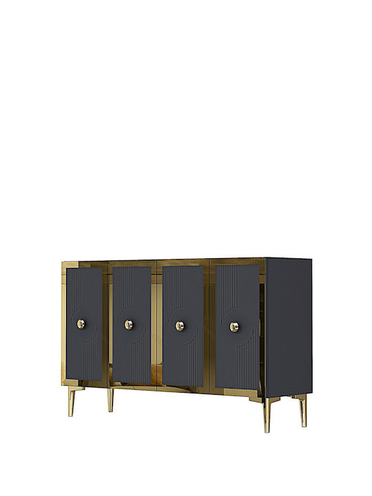 Wooden Sideboard Gray 120x32x75cm