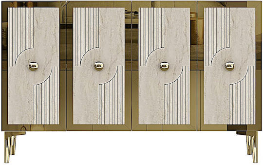 SteweHome Sideboard Holz 120x32x75cm Weiß