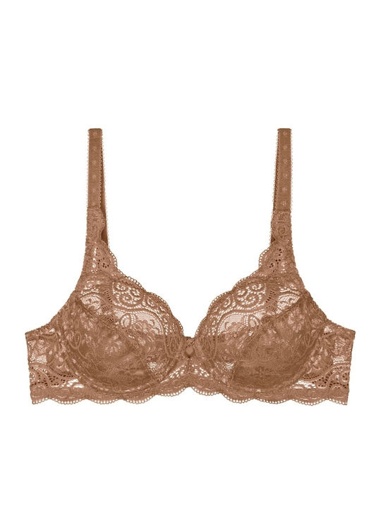 Amourette 300 W Minimizer Minimizer Bra without Padding Underwire Dark Beige