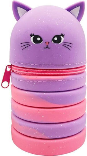 Must Team Katze Federmäppchen aus Silikon Rosa