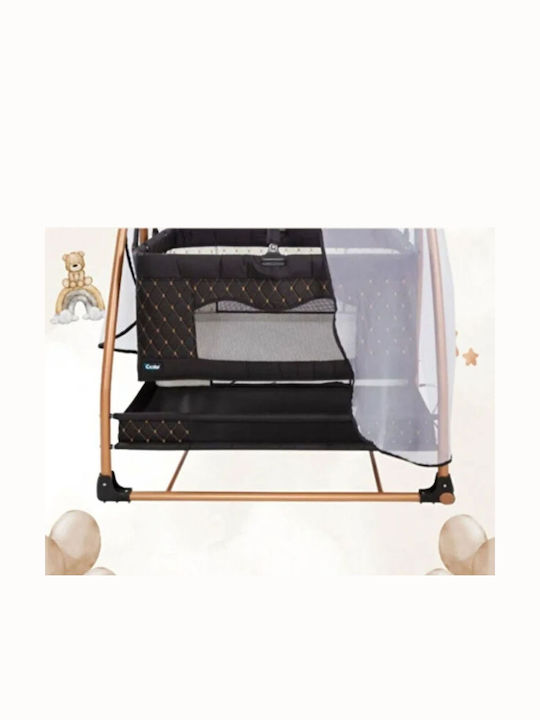 SteweHome Cradle with Mattress and Wheels Gray