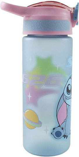 Gim Stitch Kinder Trinkflasche Kunststoff mit Stroh 600ml