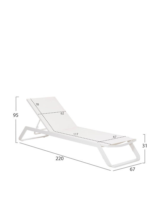 Ξαπλώστρα Αλουμινίου με Ύφασμα Textilene 220x67.5x31.5εκ.