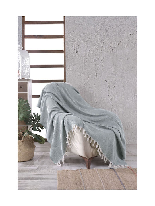 SteweHome Armchair Throw Knitted 160x160cm Natural