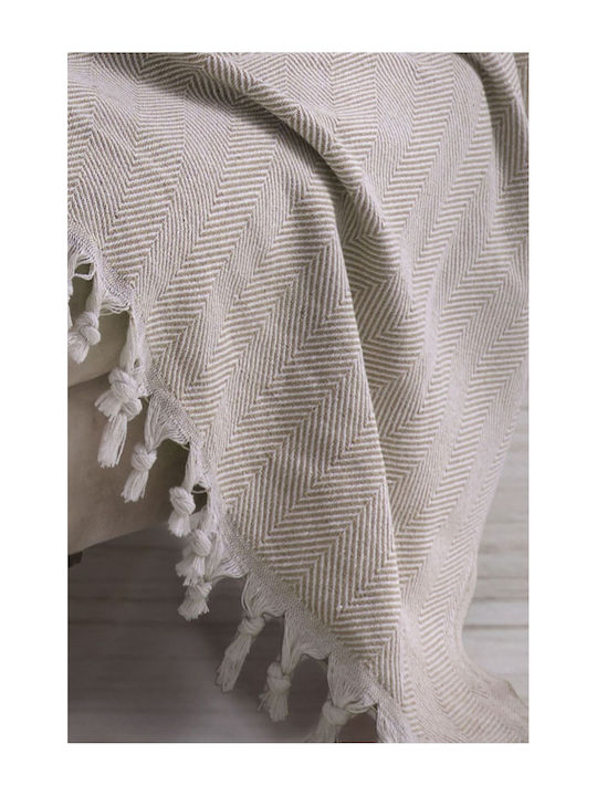 SteweHome Knitted Armchair Throw 160x160cm Natural