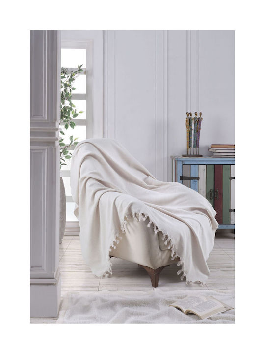 SteweHome Knitted Armchair Throw 160x160cm Natural