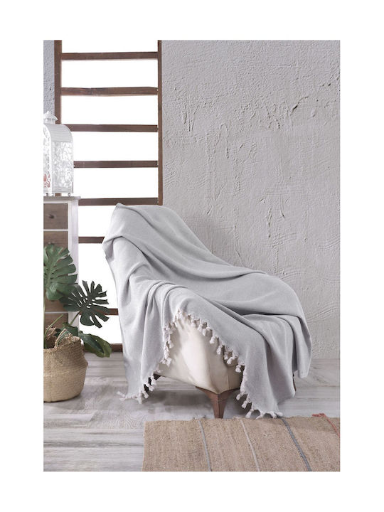 SteweHome Armchair Throw Knitted 160x160cm Natural