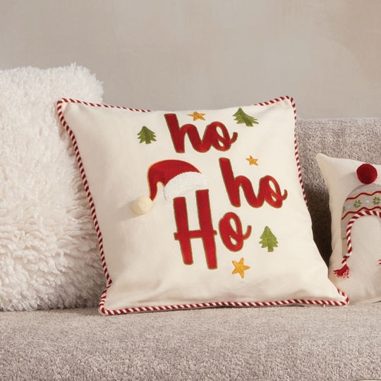 Възглавница Декоративна Коледна С пълнеж White Christmas Ecru Nef-nef Homeware 45x45