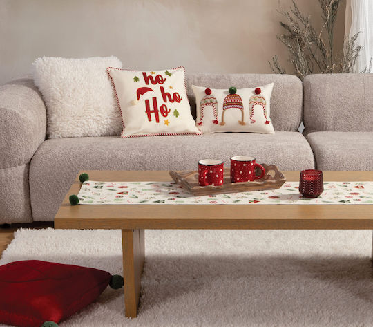 Възглавница Декоративна Коледна С пълнеж White Christmas Ecru Nef-nef Homeware 45x45