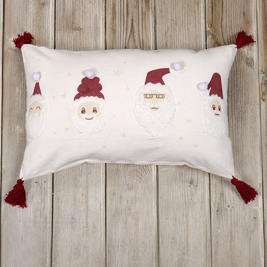 Nima Christmas Decorative Rectangular Pillowcase Happy White 35x55cm