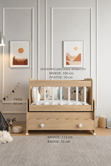SteweHome Кафява Люлка с Чекмедже