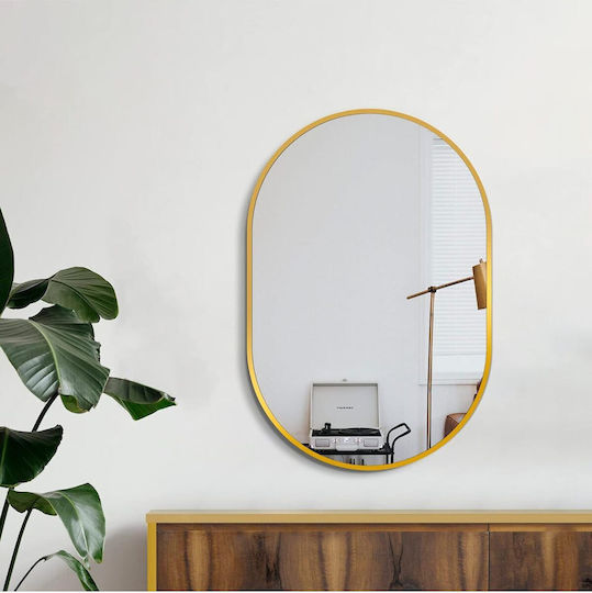 SteweHome STE-021124-V42224-129454 Καθρέπτης από MDF 40x27cm Χρυσός SteweHome STE-021124-V42224-129454 Καθρέπτης από MDF 40x27cm Χρυσός