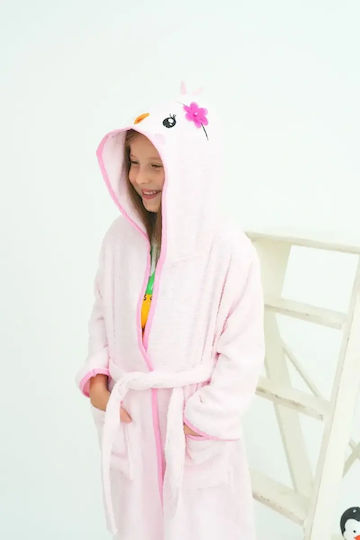 SteweHome Kids Bathrobe Light Pink With Hood