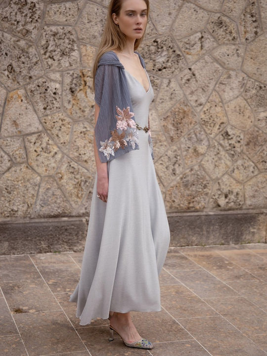 Maxi Damenkleid Für Hochzeit - Taufe Silber