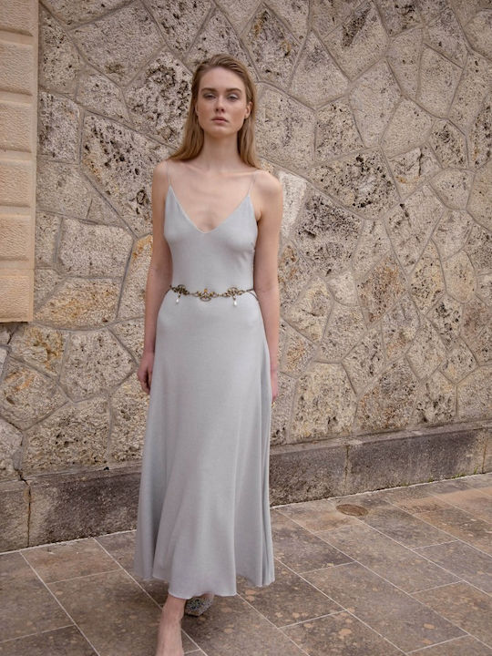 Maxi Damenkleid Für Hochzeit - Taufe Silber