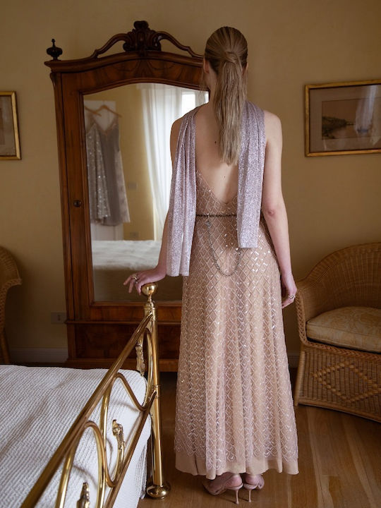 Maxi Dress for Wedding and Christening Pale Pink