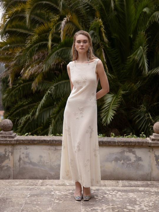 Maxi Damenkleid Für Hochzeit Und Taufe Ecru Interimdress