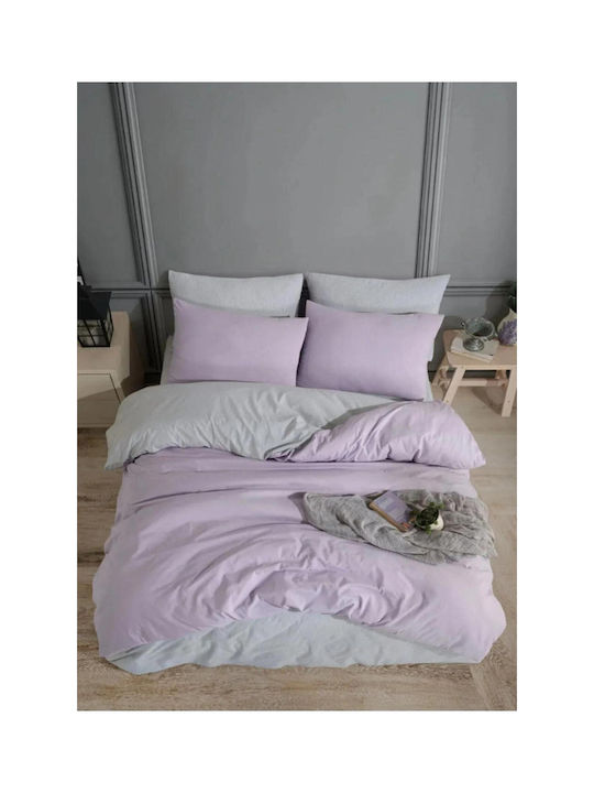 SteweHome Set Kids Single Duvet Cover With Cotton Pillowcase Purple 100x125cm
