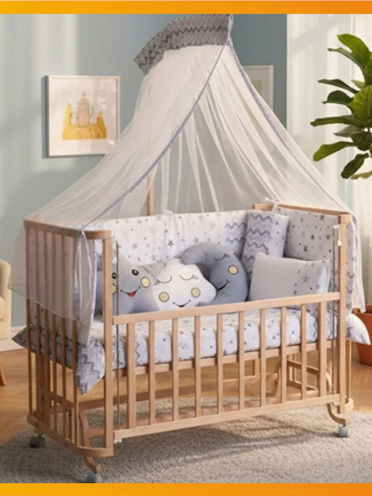 SteweHome Βρεφική Κούνια Γκρι για Στρώμα 60x120cm