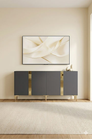 TV-Ständer Grau M150xP32xH75cm SteweHome