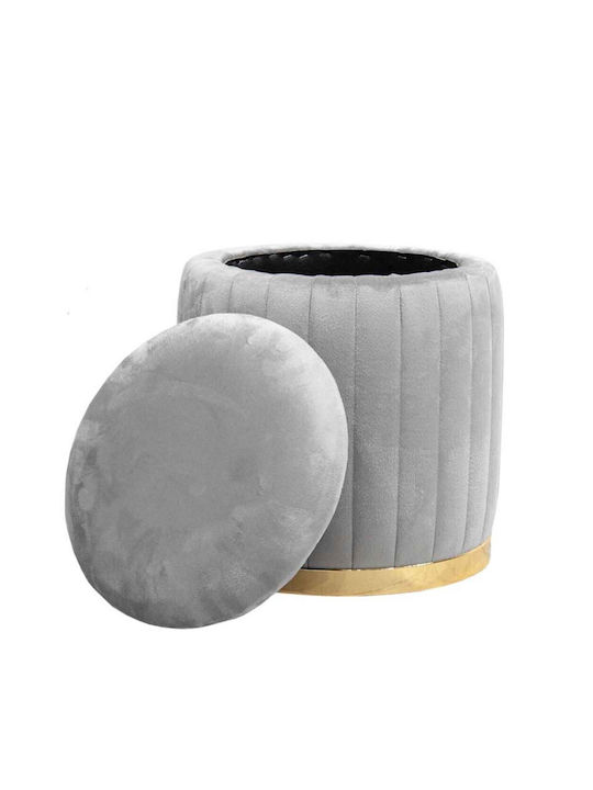 Living Room Stool Upholstered with Gold Fabric 38x38x38cm