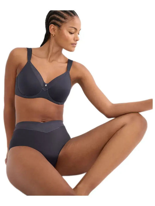 True Shape Sensation Navy Blue Minimizer Bra without Padding with Underwire