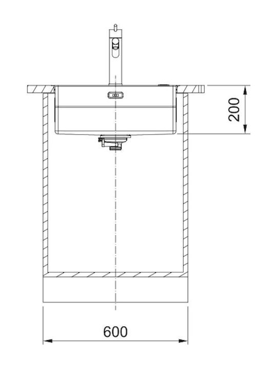 Franke Box Bxx Υποκαθήμενος Νεροχύτης Inox Μ53xΠ51cm