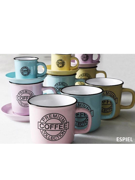Espiel Сет Чаши Еспресо Керамични Розови 90ml 6 Бройки