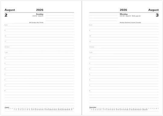 Academic Diary Letts Standard 2026-2027 Daily A5 English Black 27-ta1xbk
